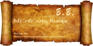 Böröczky Bianka névjegykártya