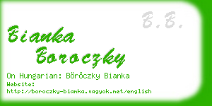 bianka boroczky business card