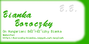 bianka boroczky business card